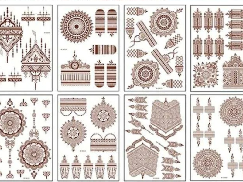 Mehndi Temporary Tattoo (PACK OF 5 RANDOM)
