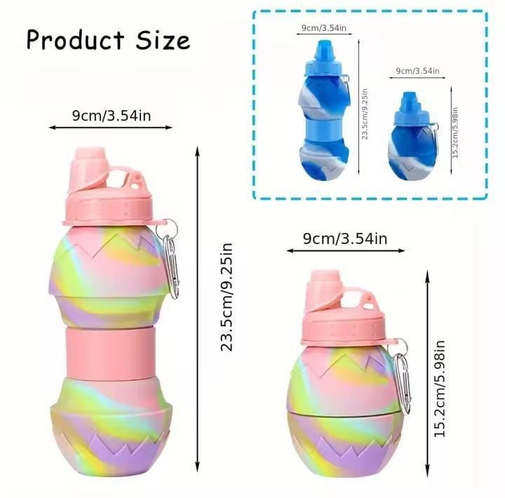COLLAPSIBLE FOLDING WATER BOTTLE SILICONE MATERIAL