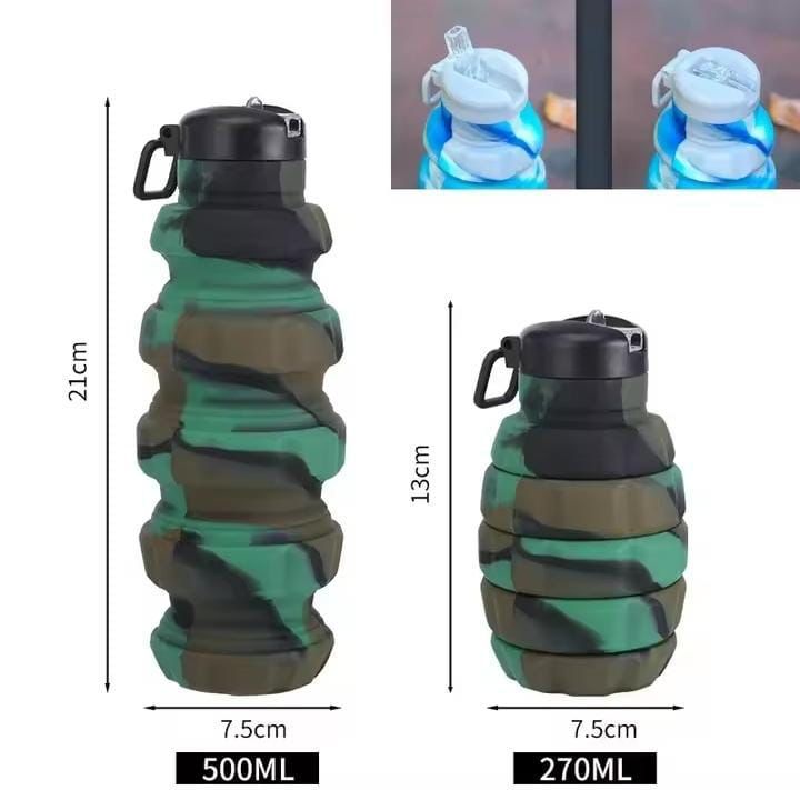 COLLAPSIBLE FOLDING WATER BOTTLE SILICONE MATERIAL