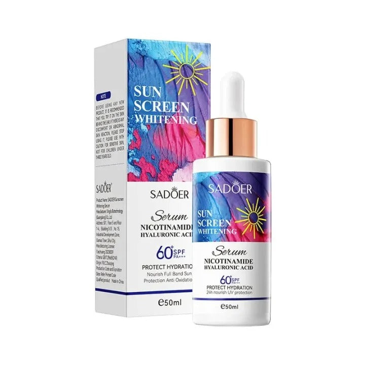 SADOER SUN SCREEN WHITINING NICOTINAMIDE HAYALURONIC ACID 60+SPF PA+++ SERUM