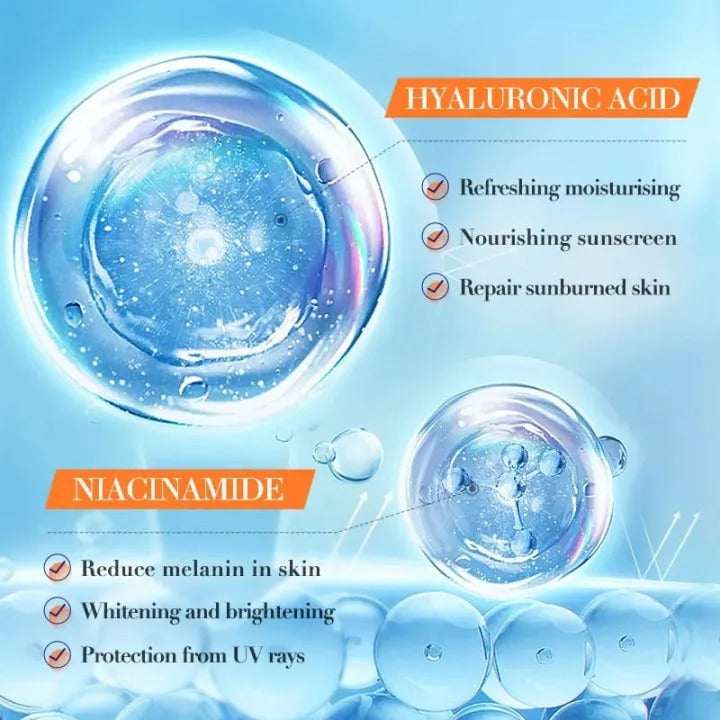 SADOER SUN SCREEN WHITINING NICOTINAMIDE HAYALURONIC ACID 60+SPF PA+++ SERUM