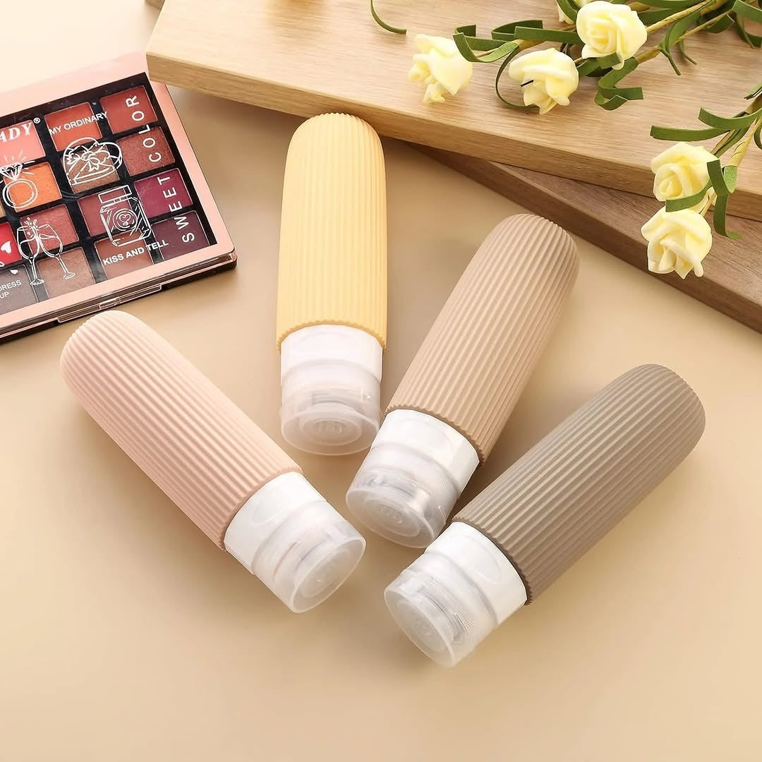 Portable Squeezable Silicone Travel Bottles For Toiletries 4Pcs Set