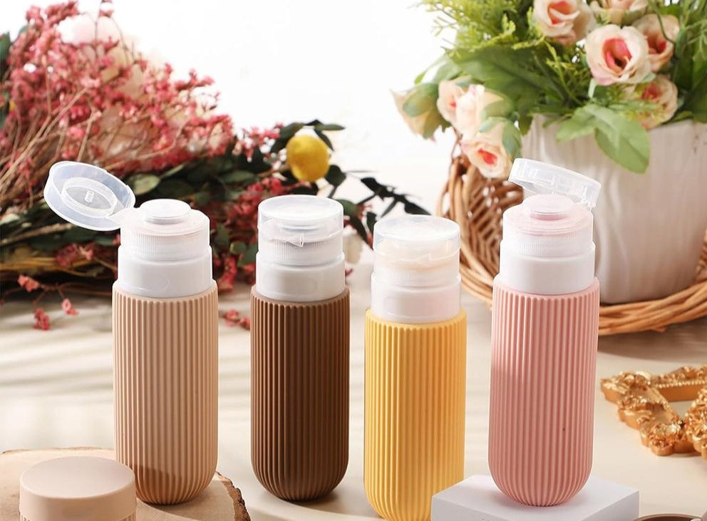Portable Squeezable Silicone Travel Bottles For Toiletries 4Pcs Set