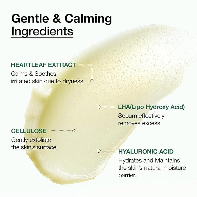 ANUA Heartleaf LHA Moisture Peeling Gel, Gentle Exfoliation, Hydrating Facial Peel, Pore Care, Dead Skin Removal, Natural Cellulose for Soothing, Vegan, Korean Skin Care