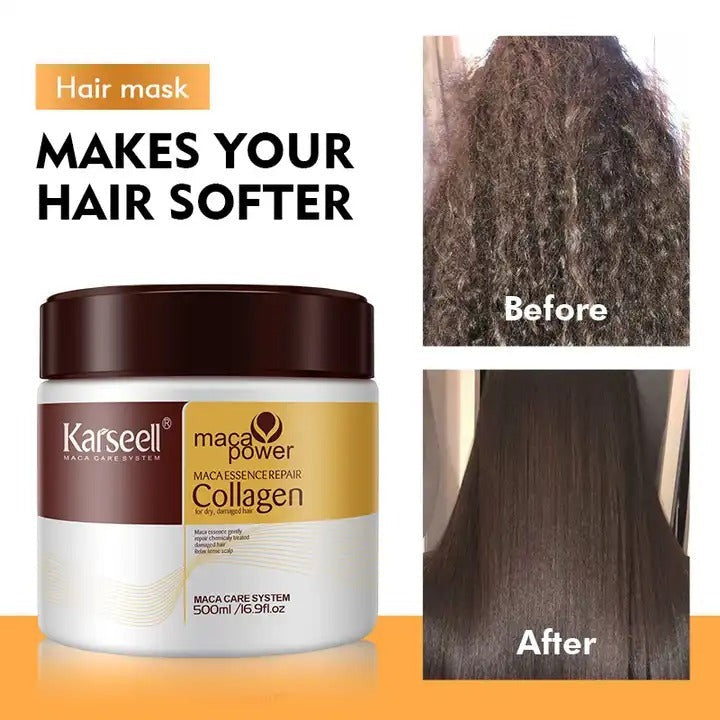 Karseell Collagen Hair Mask - Deep Conditioning Treatment for Dry Damaged Hair, All Hair Types - Natural Argan Oil