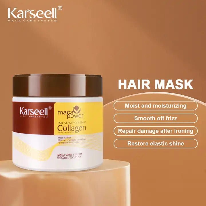 Karseell Collagen Hair Mask - Deep Conditioning Treatment for Dry Damaged Hair, All Hair Types - Natural Argan Oil