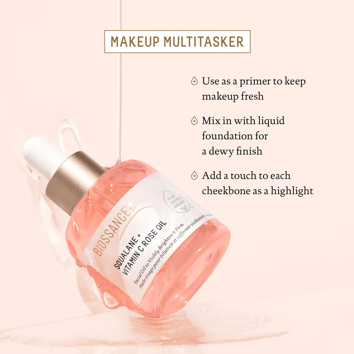 BIOSSENCE Squalane + Vitamin C Rose Oil