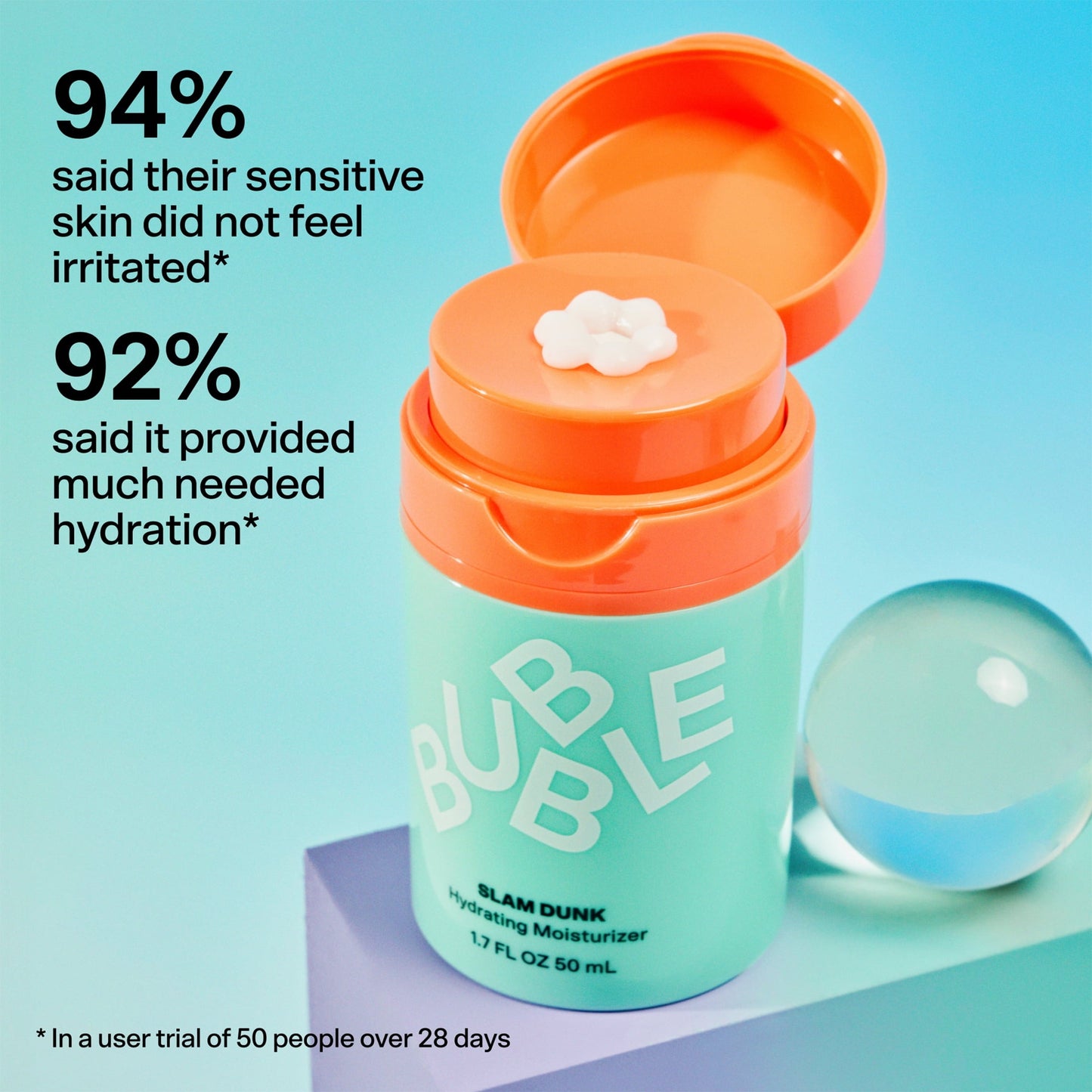 Bubble Skincare Slam Dunk | Moisturizes, Soothes & Protects | Aloe, Vitamin E & Avocado Oil