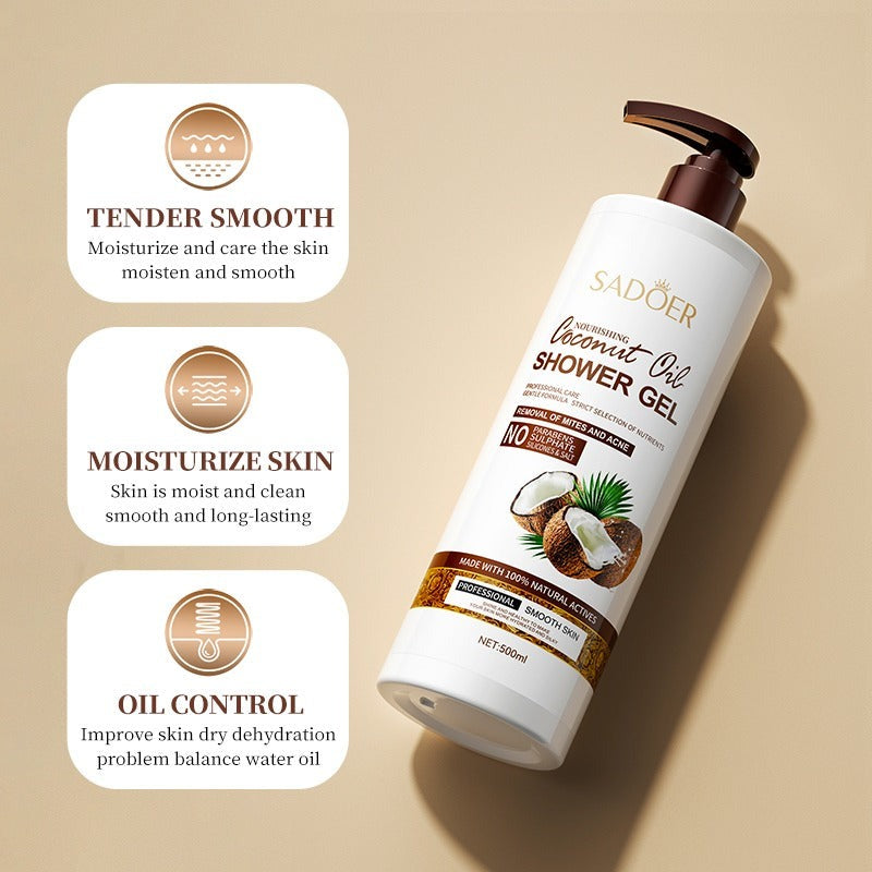 SADOER Nourishing Coconut Oil Shower Gel Amino Acid Fragrance Body Wash 500ml