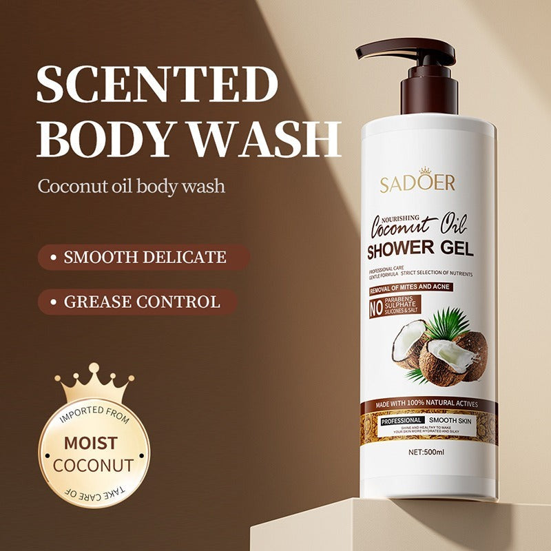 SADOER Nourishing Coconut Oil Shower Gel Amino Acid Fragrance Body Wash 500ml