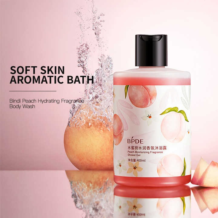 BPDE Natural Body Wash Peach Refreshing Moisturizing Shower Gel