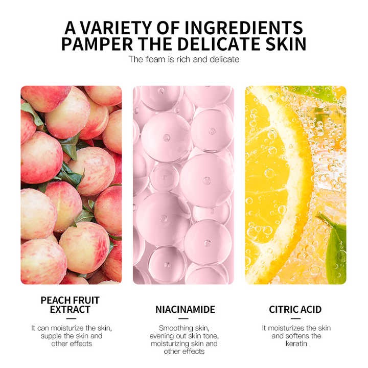 BPDE Natural Body Wash Peach Refreshing Moisturizing Shower Gel