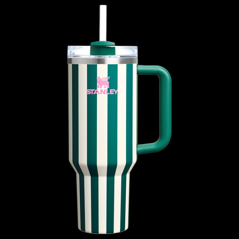 Stanley Quencher H2.0 Tumbler 40 oz -Cabana Stripes Cornflower