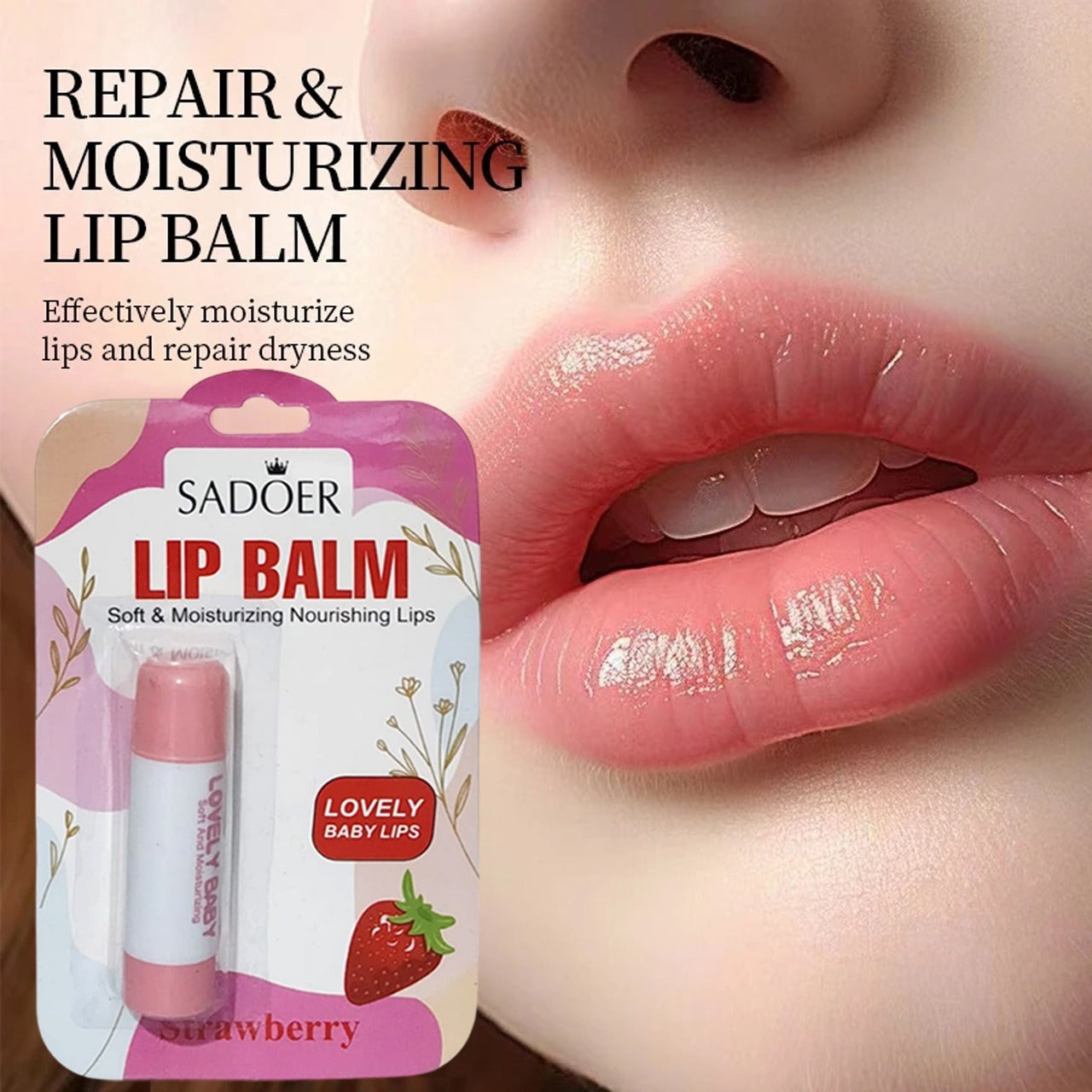 Sadoer Fruity Flavours Lip Balm, Long Lasting Moisturizing Lip Balm, Flavoured Moisturizing Lip Balm