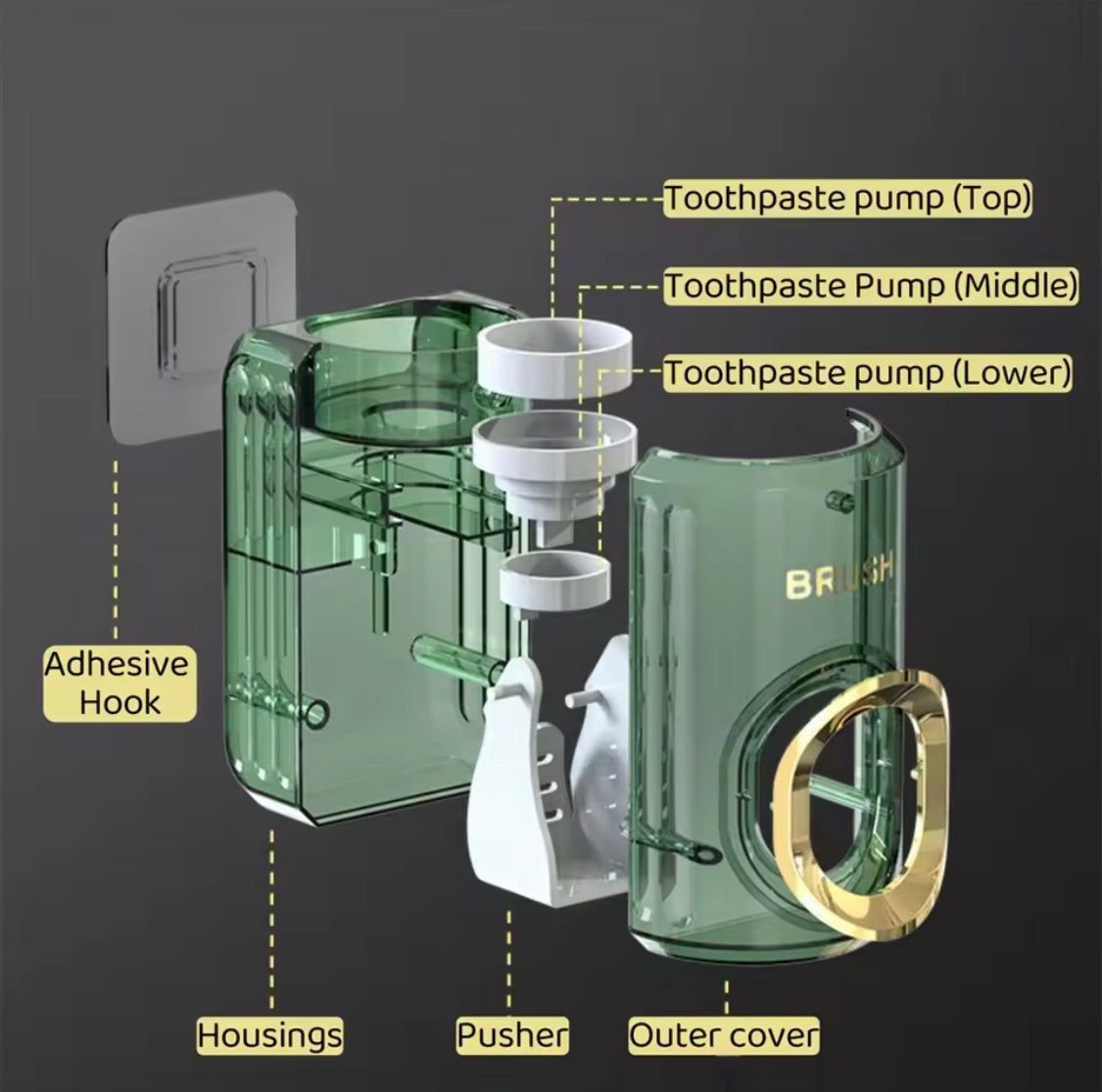 Automatic Toothpaste Dispenser, Wall Mounted Toothpaste Squeezer, Bathroom Punch Free Toothpaste Dispenser