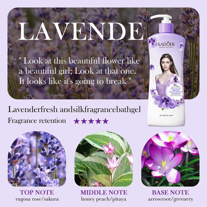 SADOER Perfumed Fragrance Lavender Shower Gel
