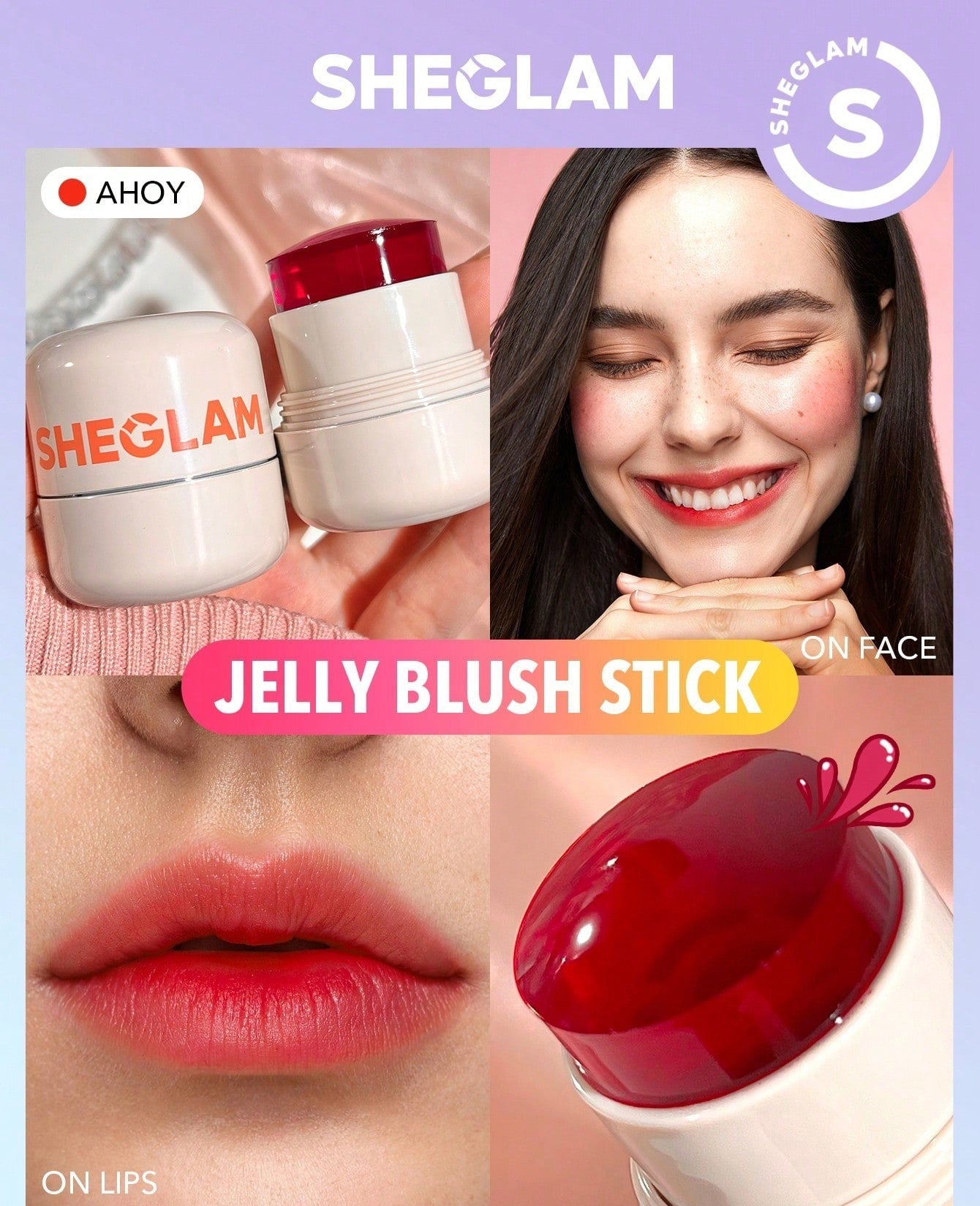 Sheglam- Jelly- Licious Hydrating Lip & Blush Tint- Ahoy