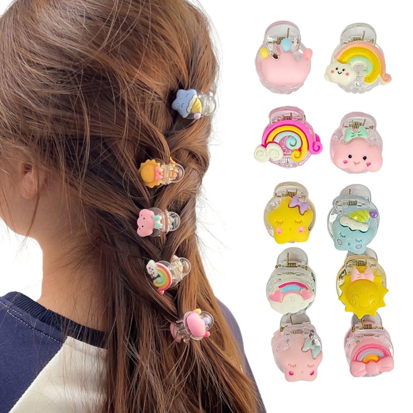 Kids Cartoon Cute Shape Hair Catchers Box - 10 PCS