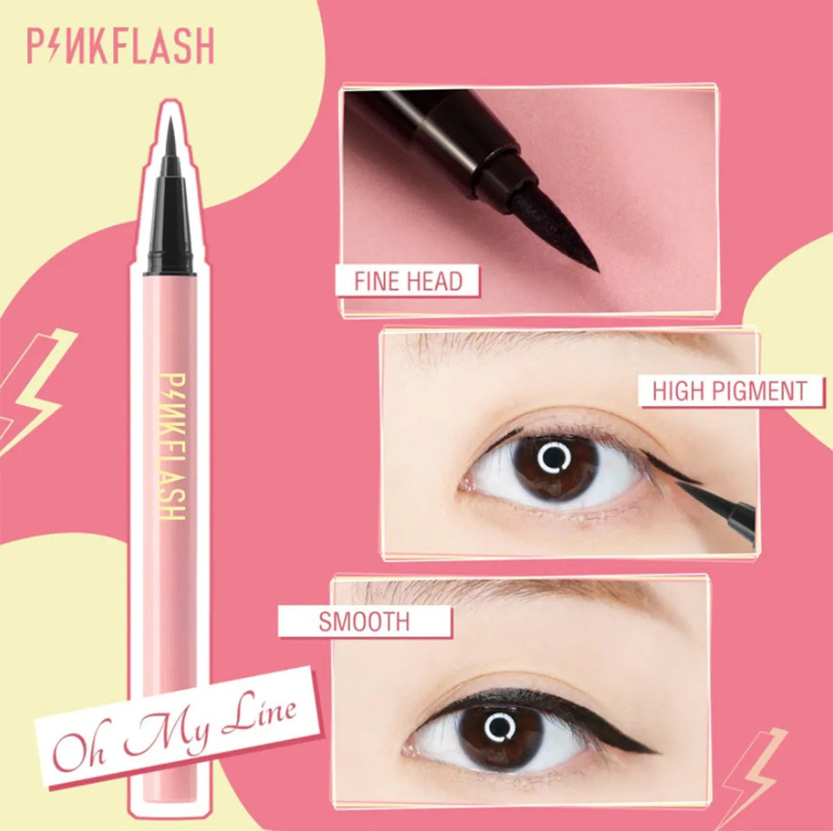 PINKFLASH Professional Long-Lasting Waterproof Liquid Quick Dry Eyeliner