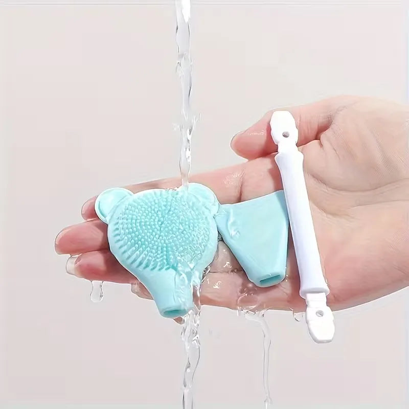 Bear-Shaped 2-in-1 Facial Cleansing Brush & Mask Applicator