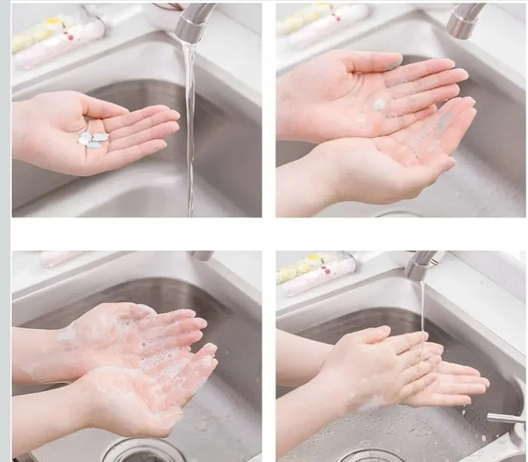 Mini Travel Paper Soap Sheets for Hand Wash | Portable Suitcase Soap Box with Flower Soap Flakes