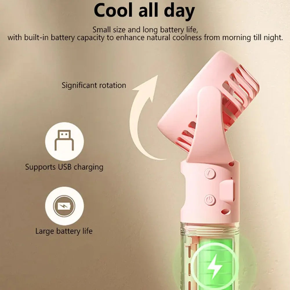 Rechargeable Mini Handheld Spray Fan, Children's Student fan, Desktop Water Mist Fan