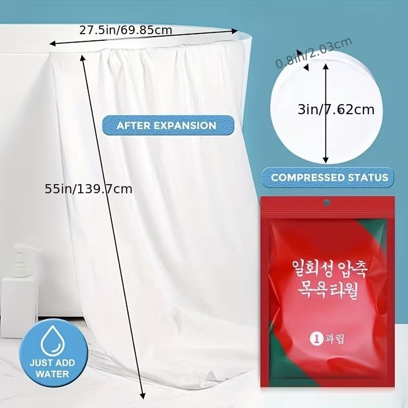 Compressed Disposable Bath Towel – Portable, Hypoallergenic & Expandable