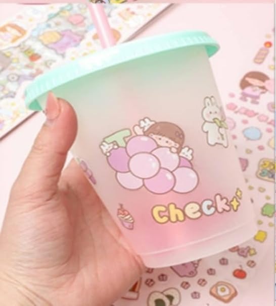 Cute Cartoon Theme Stickers - 4in1 Sheets Cute Washi Stickers for Project, Japanese Style Girls Sticker Set