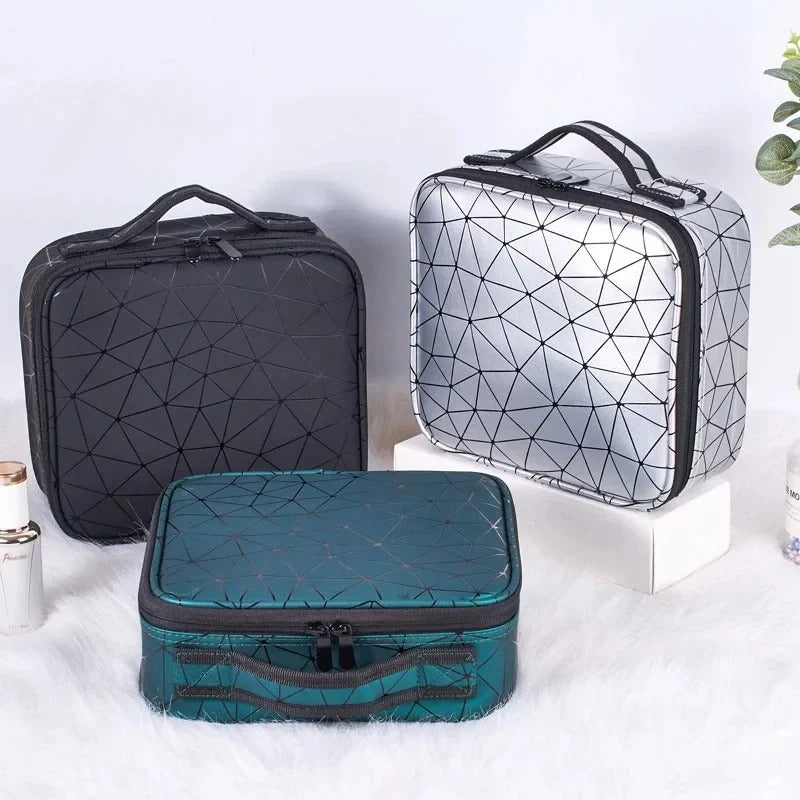 Portable Square Partition Makeup Bag Organizer – Multifunctional Travel Cosmetic Storage Box