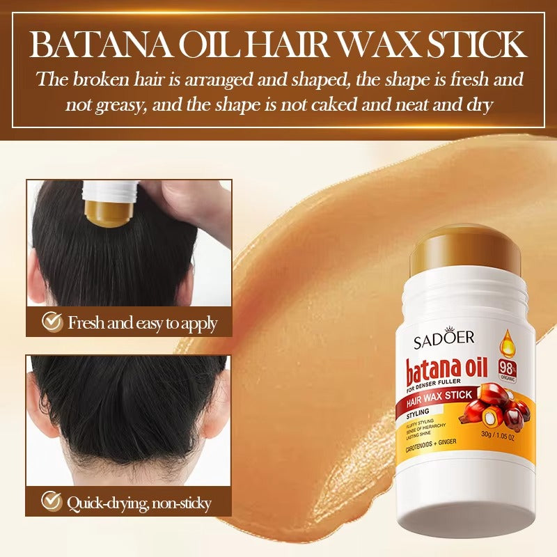 Sadoer Batana Oil Hair Wax Stick | Strong Hold Anti-Frizz Styling 30g