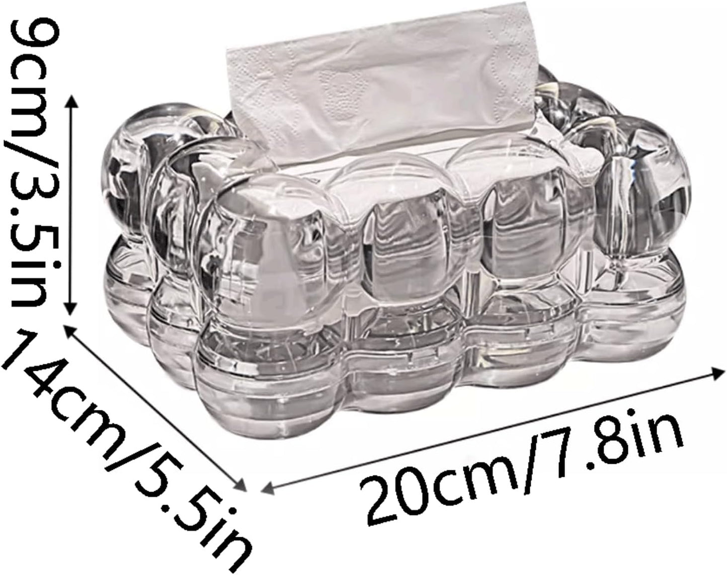 Cloud Shaped Plastic Tissue Box Holder, Decorative Rectangular Organizer And Storage