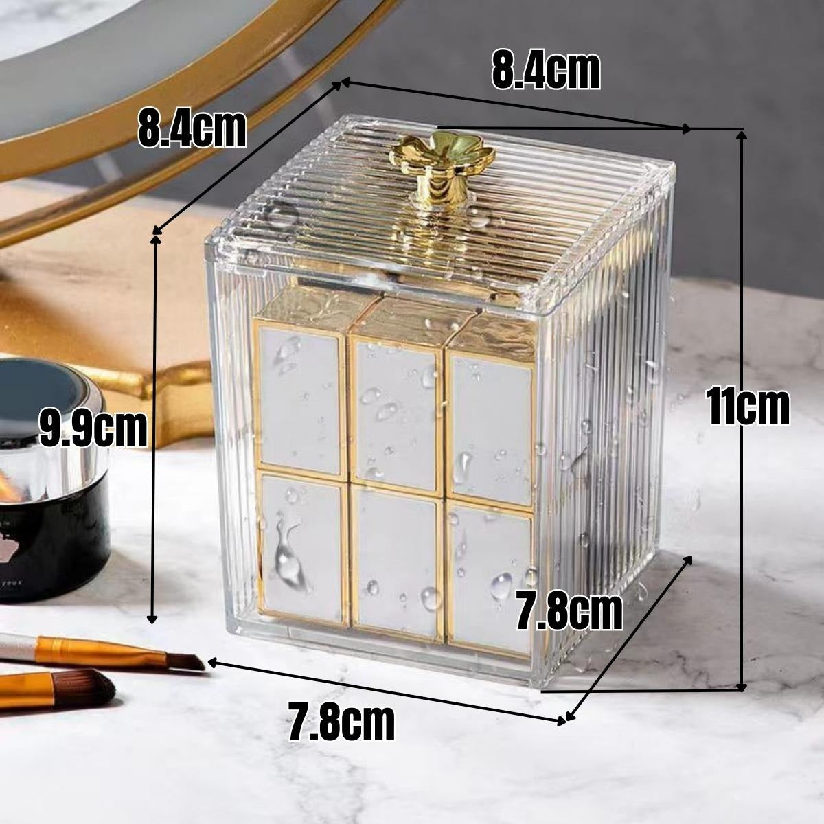 Clear Acrylic Square Cosmetic Makeup Puff Storage & Accessories And Jewelry Organizer