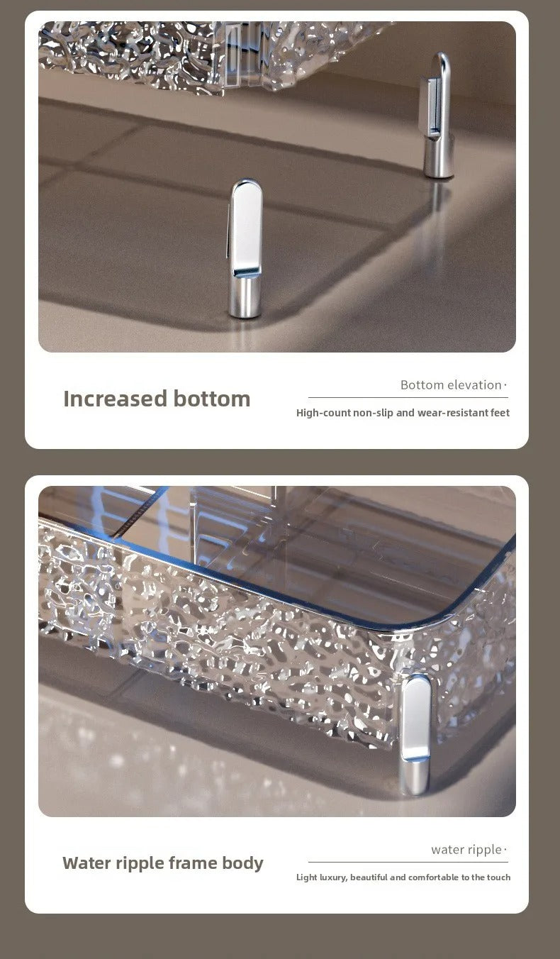 Acrylic Glacier Style Makeup Organizer – Clear Vanity Storage for Cosmetics