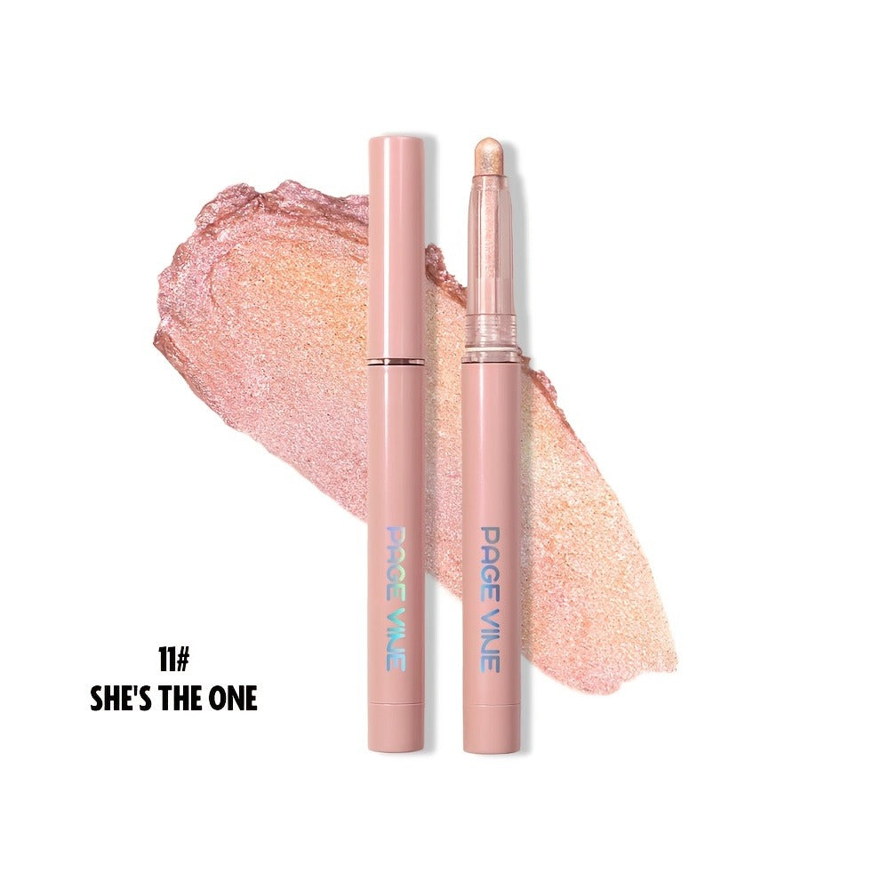 Two makeup products with a swatch of color on a white background, featuring the brand 'PAGE VUE'.