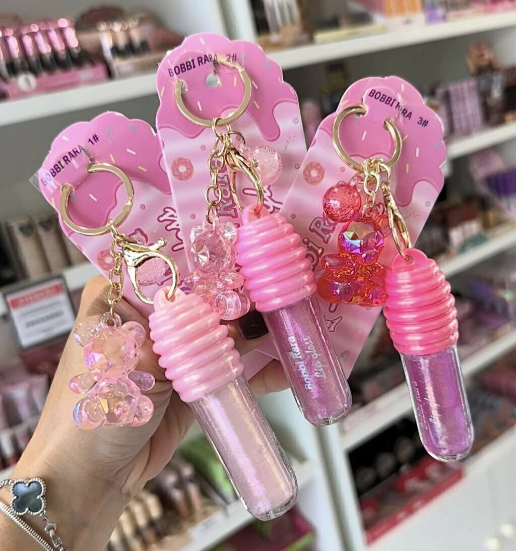 Lucky Model Honey Bear Lip Gloss with Keyring/Bag Charm (various shades)
