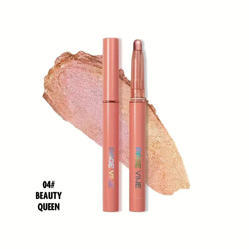 Two lip products with a swatch of color on a white background, labeled '04# Beauty Queen'.