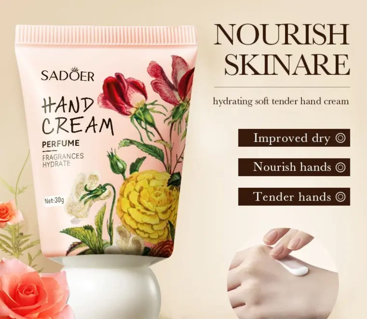 Sadoer Perfume Hand Cream Fragrances Hydrate 30g
