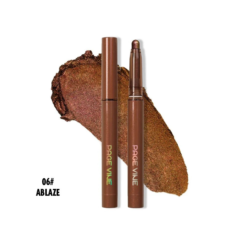 Two brown makeup products with 'Page Vine' branding on a white background.