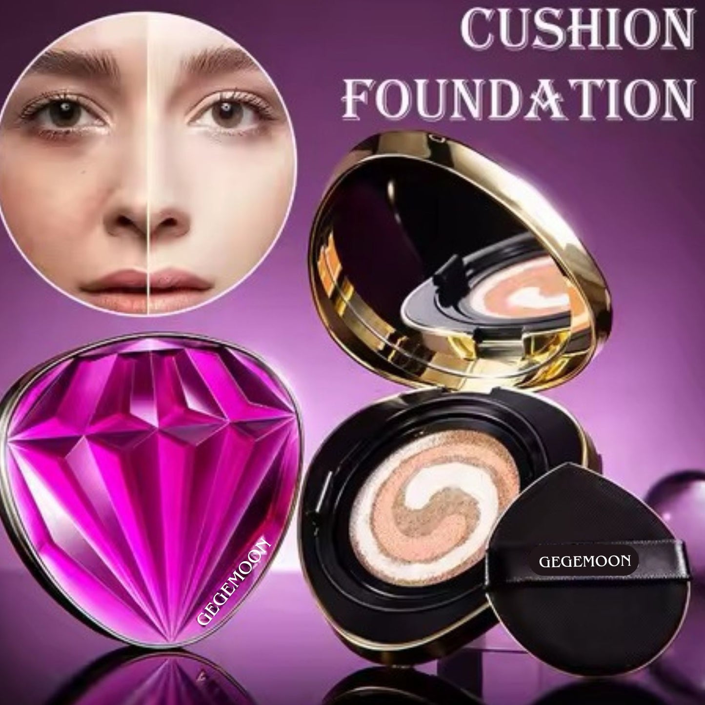 Gegemoon Luxury Diamond Shape Air Cushion Foundation