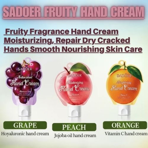 SADOER Fruit Hand Cream – Moisturizing & Nourishing Repair for Dry, Cracked Hands | 60g