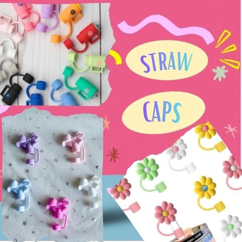 Bow Straw Covers Cap Toppers (Random Design)
