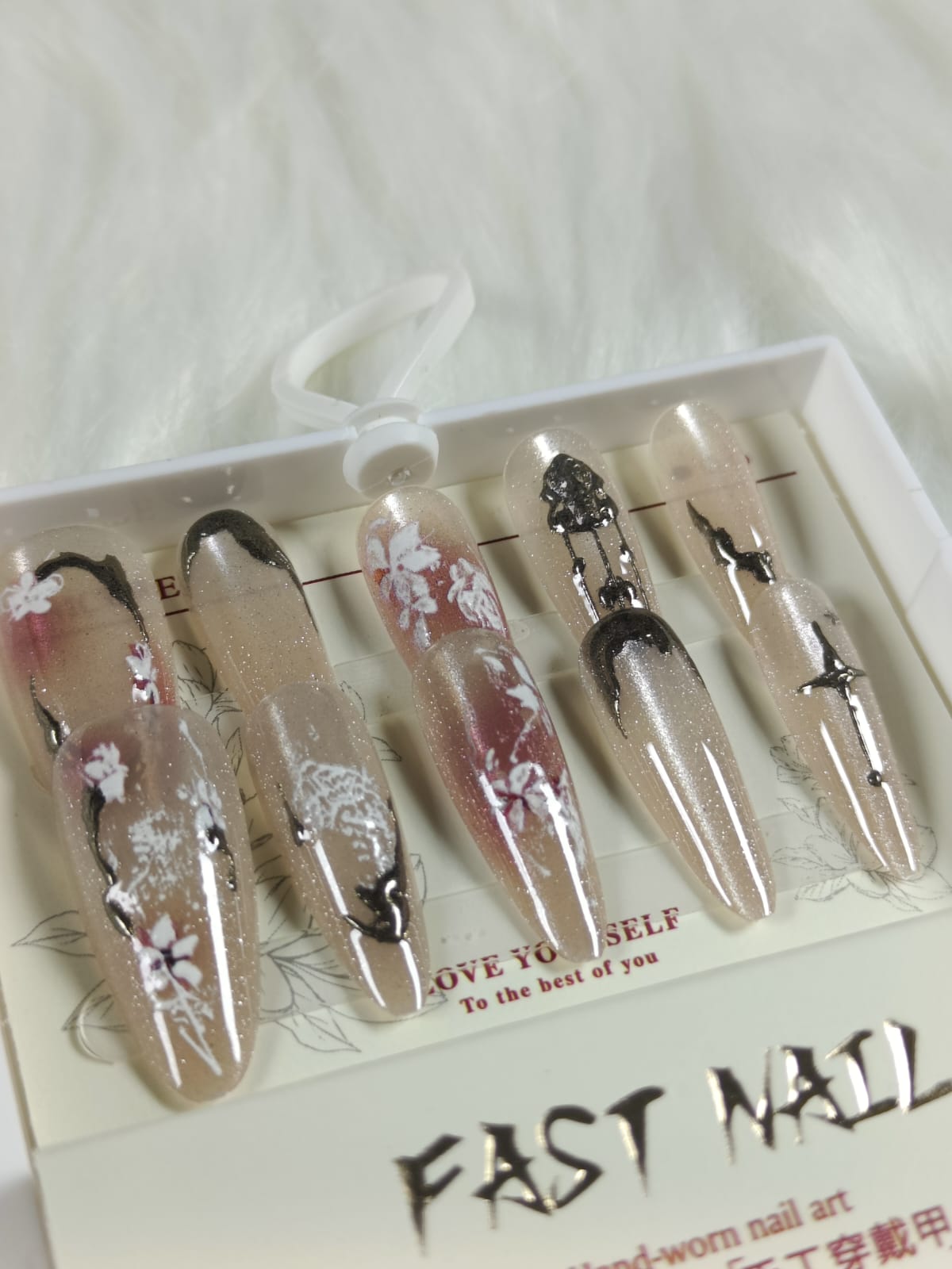 Cat Eye Fake Nails Handmade