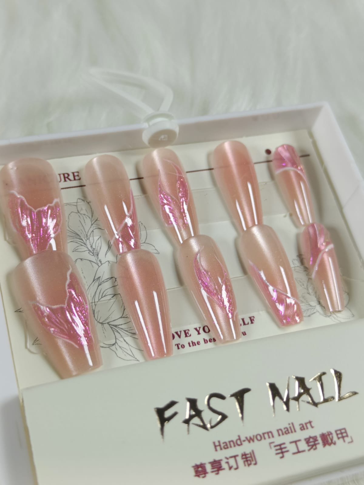 Cat Eye Fake Nails Handmade