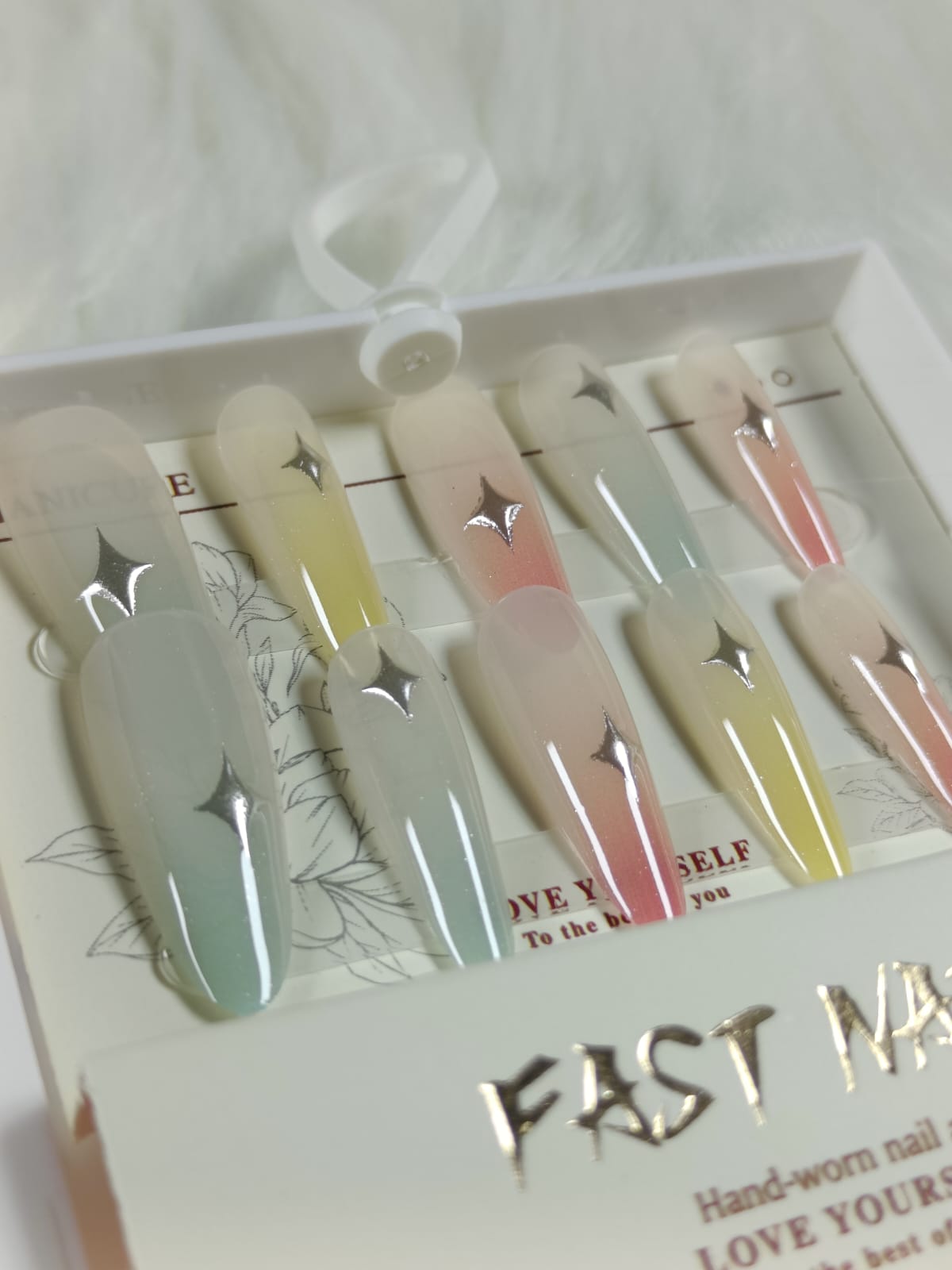 Cat Eye Fake Nails Handmade