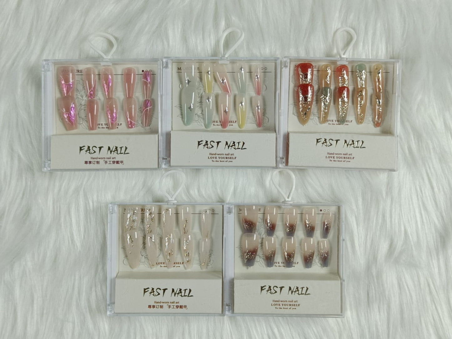 Cat Eye Fake Nails Handmade
