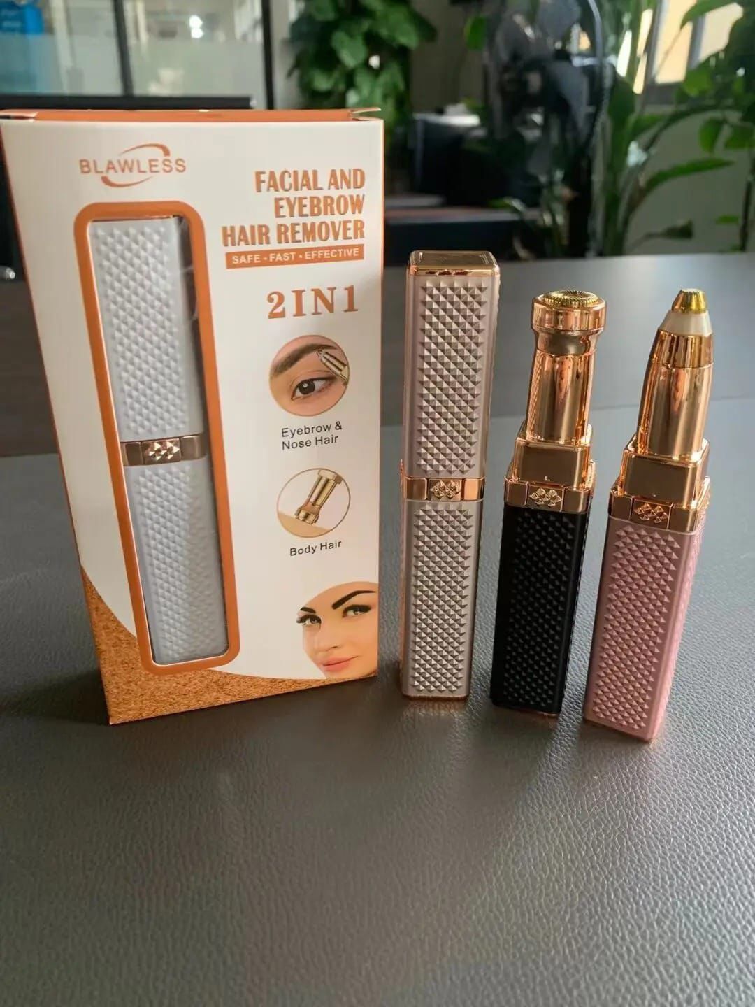 USB Rechargeable 2in1 Flawless Facial & Eyebrow Hair Remover Machine With LED Light