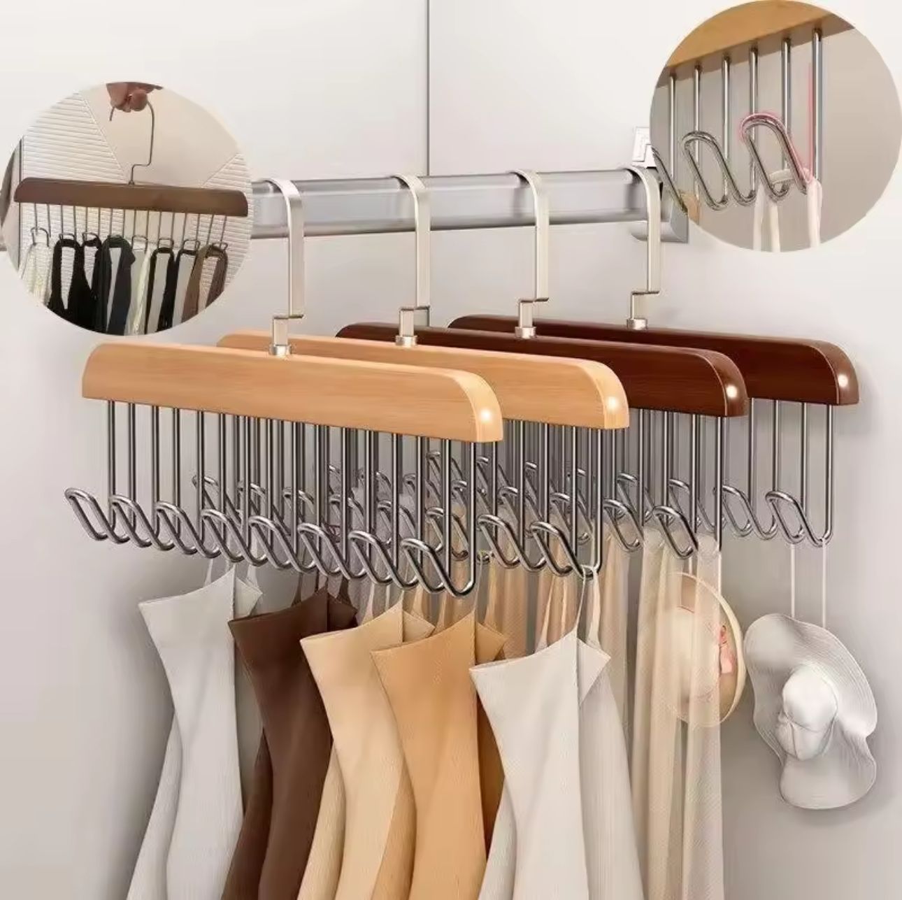 8 Hook Wooden Hanger