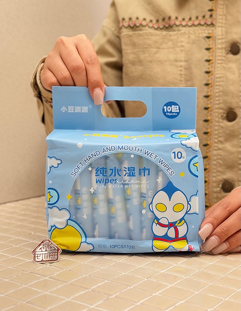 Mini Pocket Wet Wipes with Cartoon Designs 100Pc Pack