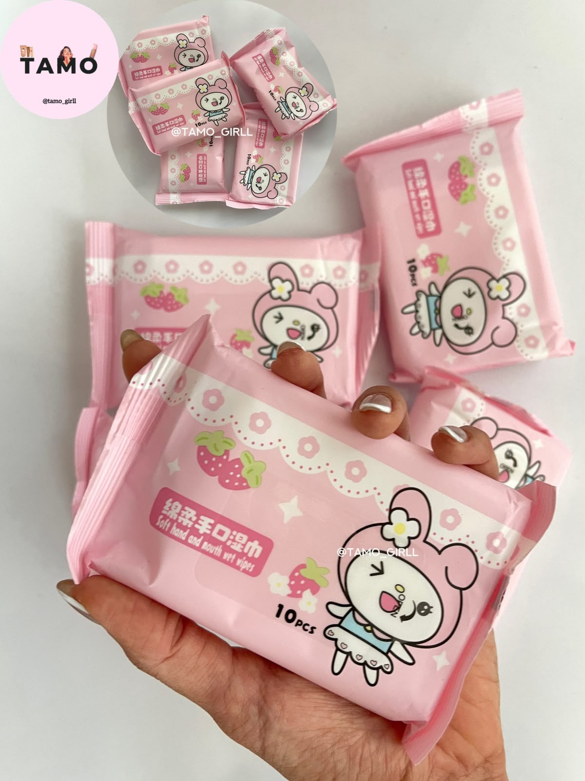 Mini Pocket Wet Wipes with Cartoon Designs 100Pc Pack