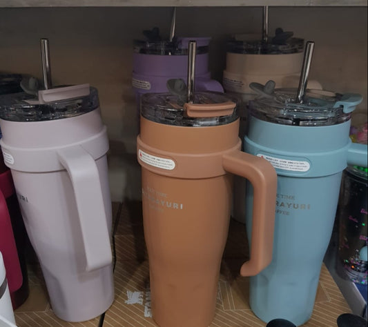 1100ml Coffee Cup Drinkware Straw Car Water Cup Xmas Gift For Home Office School